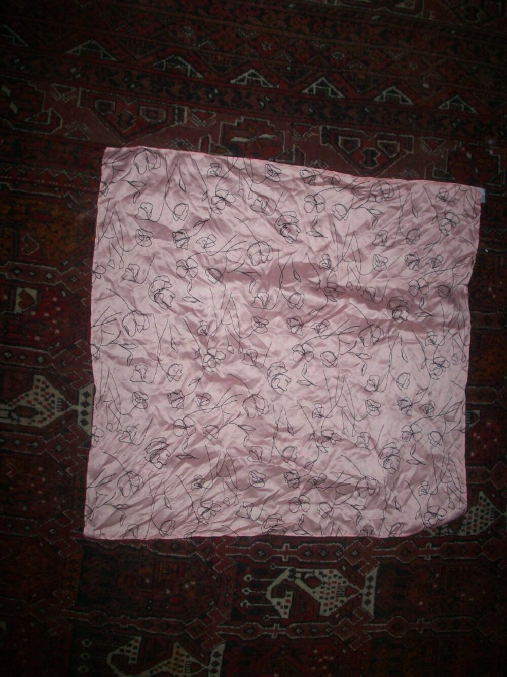 Lark & Ives Pink Rose Hair Scarf - w/ Bag. Scarf is Nice